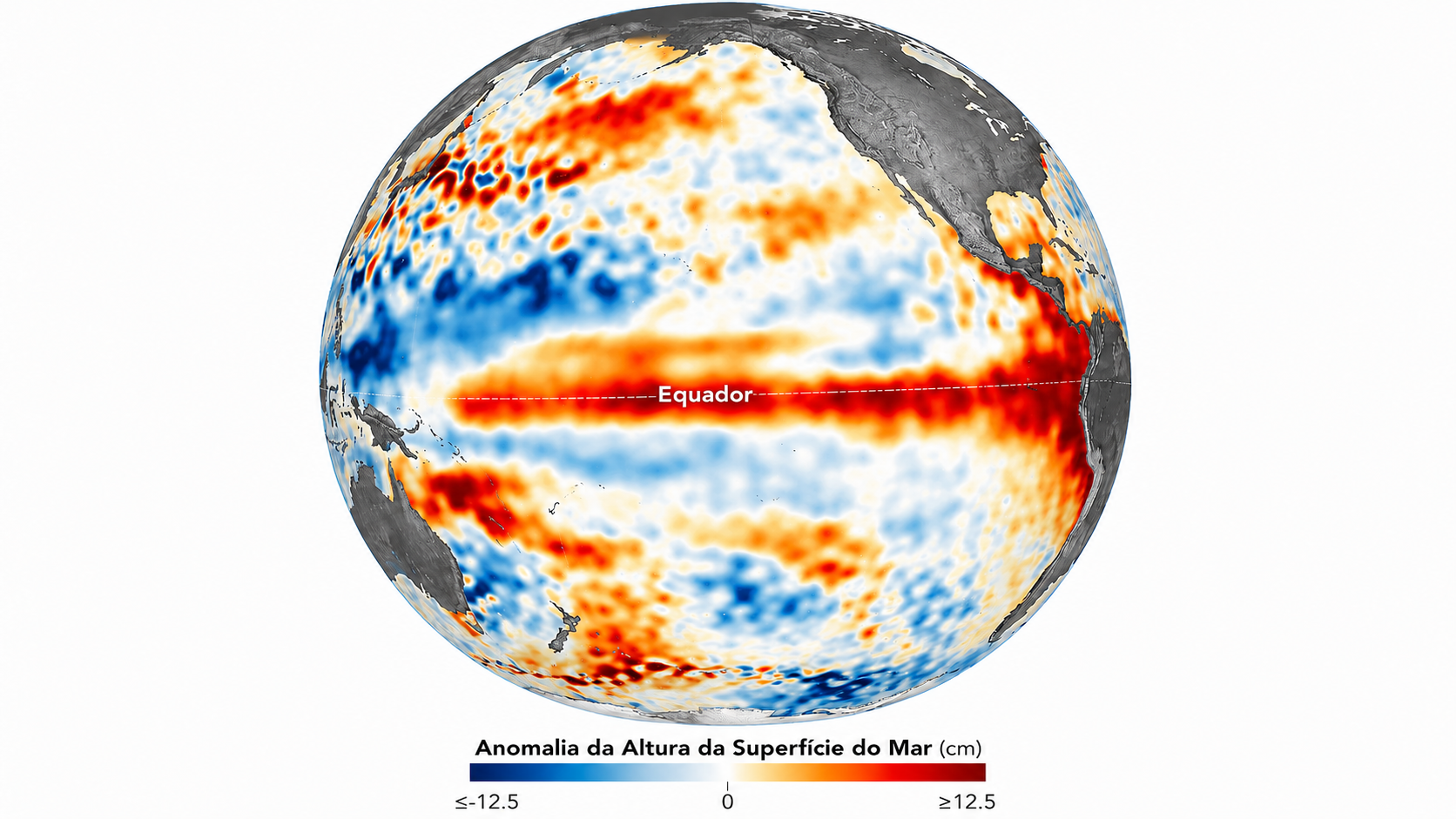 Anomalia da altura da superf&iacute;cie do mar no Pac&iacute;fico Equatorial associada ao El Ni&ntilde;o